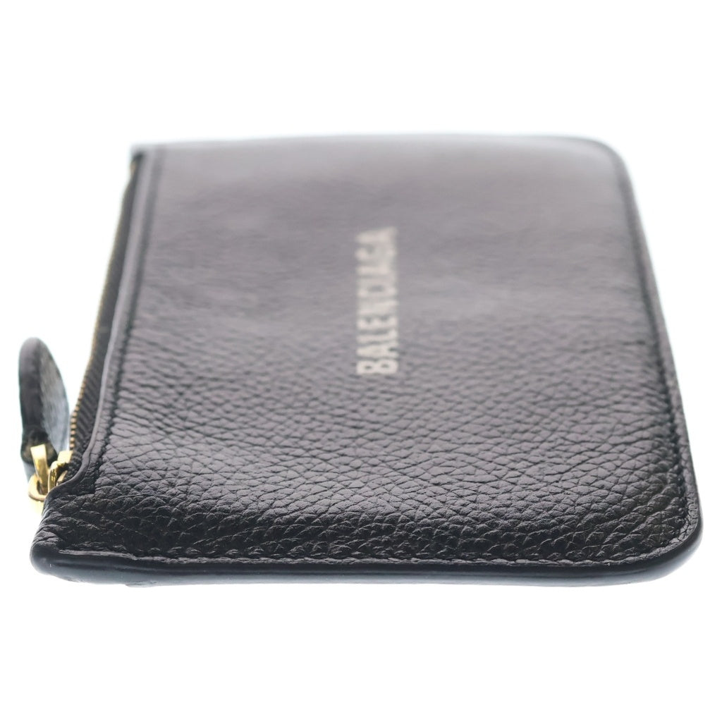 BALENCIAGA(バレンシアガ) CASH COIN AND CARD HOLDER ロゴデザイン レザーキャッシュコインアンドカードホルダーケース ブラック 594214 1IZ4M