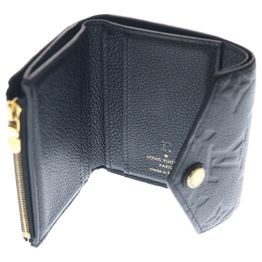 LOUIS VUITTON(ルイヴィトン) アンプラント ポルトフォイユ ゾエ レザーウォレット 三つ折り財布 ゴールド金具 ブラック M62935 SP2189