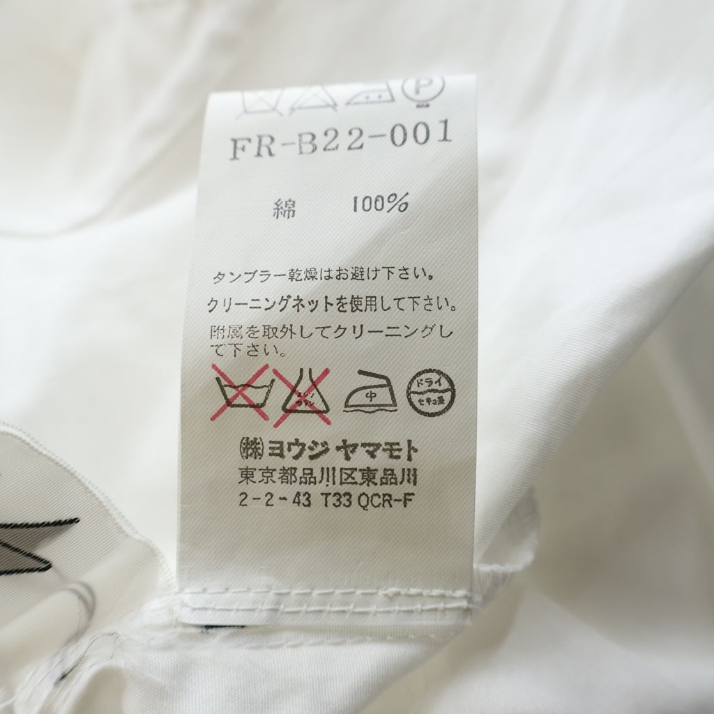 Yohji Yamamoto FEMME(ヨウジヤマモトファム) 06SS ASYMMETRIC FLAP TIE STUDDED SHIRT アシンメトリー フラップタイ スタッド 長袖シャツ レディース ホワイト FR-B22-001