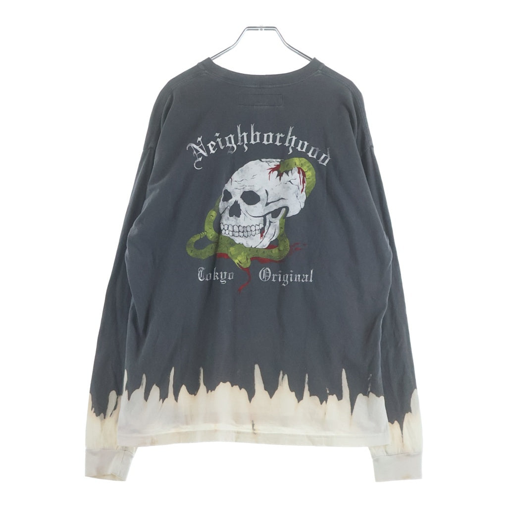NEIGHBORHOOD(ネイバーフッド) 24SS SAVAGE CREW NECK LS サベージ クルーネック長袖Tシャツ カットソー グレー/ホワイト 241OKNH-CSM03