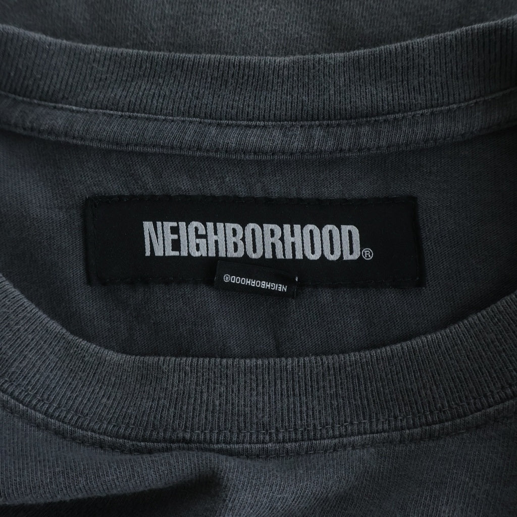 NEIGHBORHOOD(ネイバーフッド) 24SS SAVAGE CREW NECK LS サベージ クルーネック長袖Tシャツ カットソー グレー/ホワイト 241OKNH-CSM03