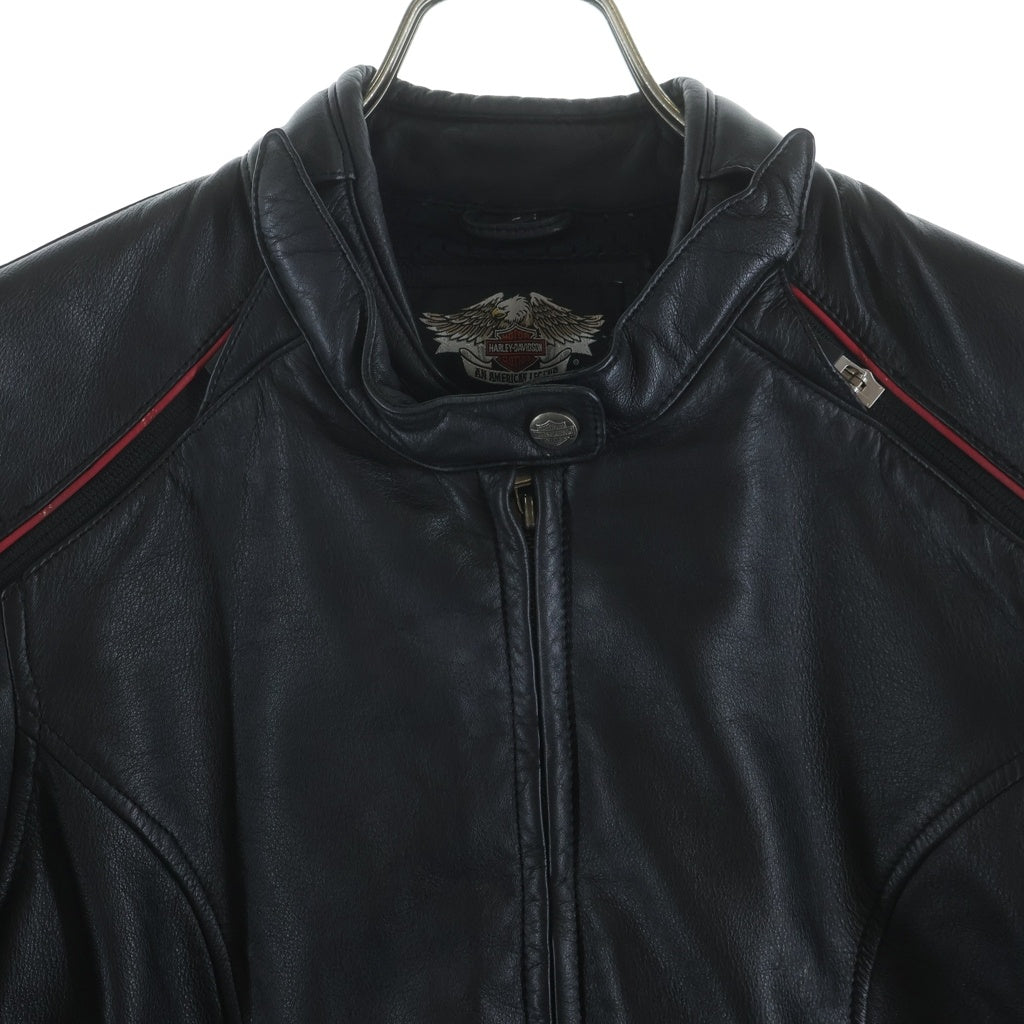 HARLEY DAVIDSON(ハーレーダビッドソン) ローズエンブロイダリー 2Way レザーバイカージャケット ブラック レディース 97061-08VM