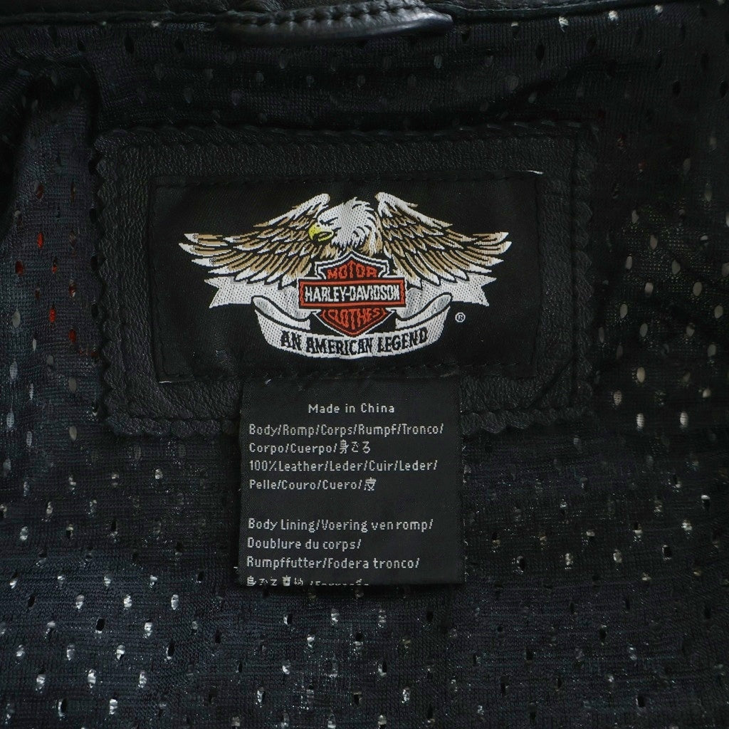 HARLEY DAVIDSON(ハーレーダビッドソン) ローズエンブロイダリー 2Way レザーバイカージャケット ブラック レディース 97061-08VM