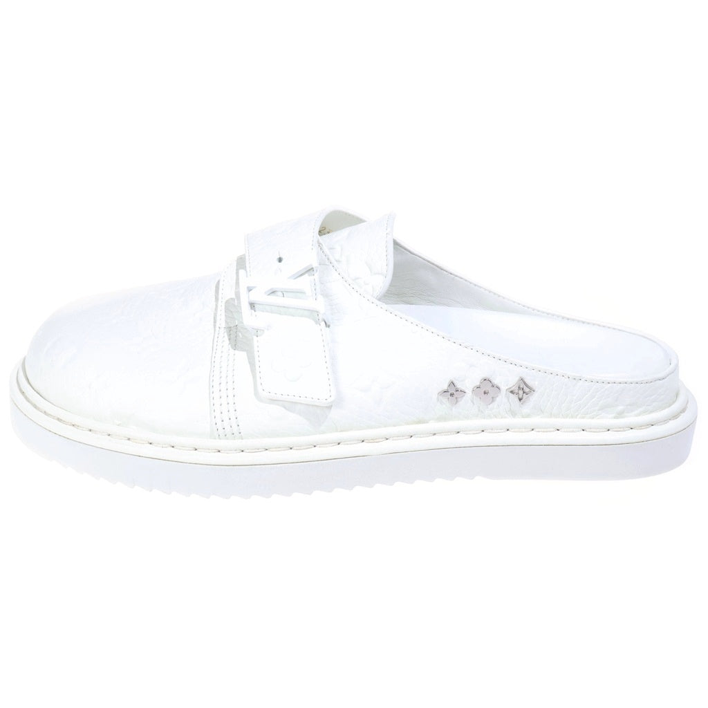 LOUIS VUITTON(ルイヴィトン) EASY MULE イージーミュール エンボス加工 モノグラム カーフレザー サンダル ホワイト