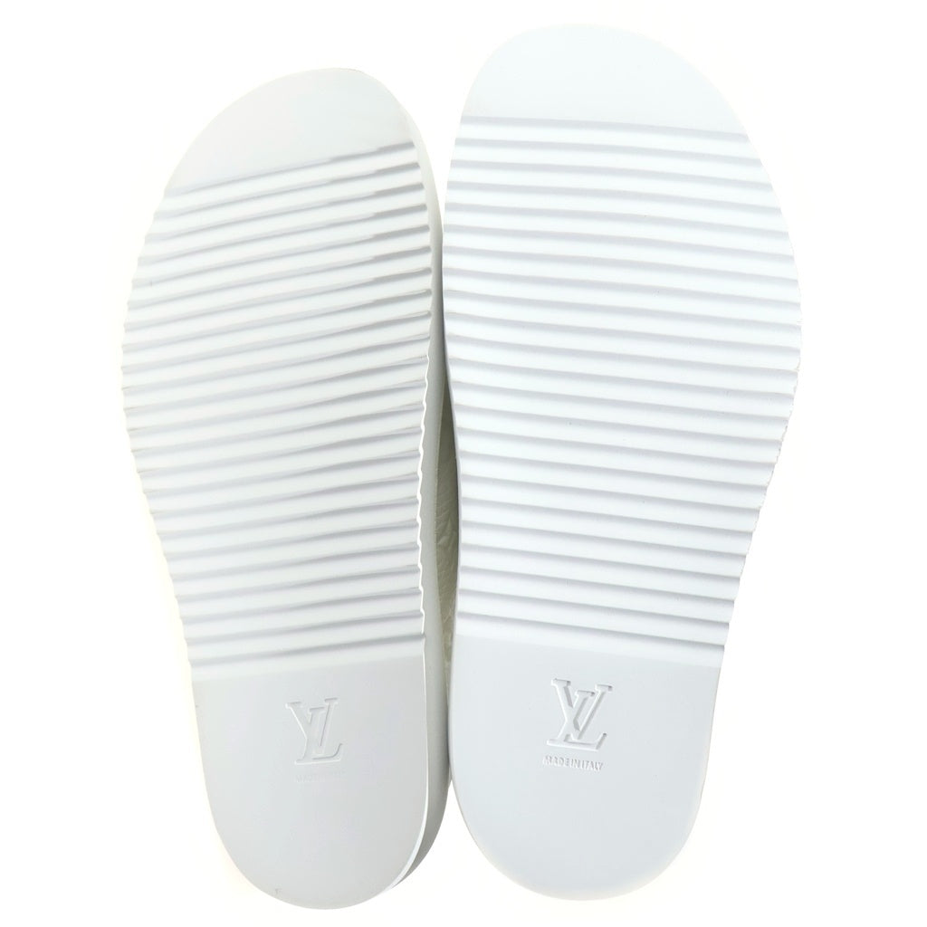 LOUIS VUITTON(ルイヴィトン) EASY MULE イージーミュール エンボス加工 モノグラム カーフレザー サンダル ホワイト