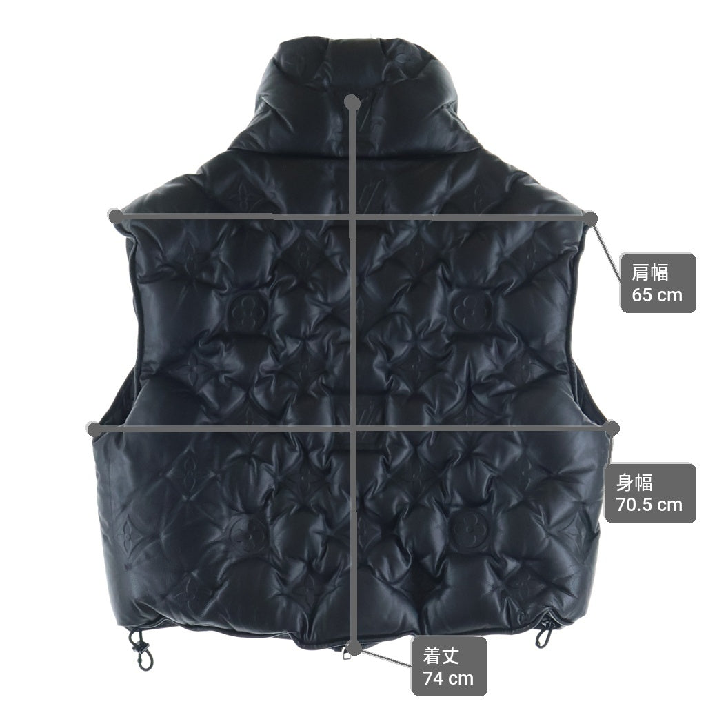 LOUIS VUITTON(ルイヴィトン) 19AW Monogram Boyhood Puffer Vest モノグラム ボーイフッド パファー レザー ダウンベスト ブラック HHL84WREY