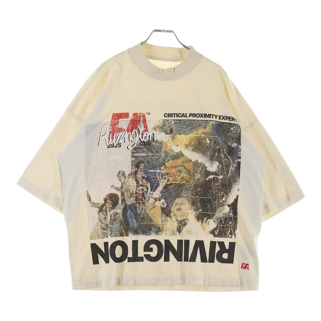 RIVINGTON roi Rebis(リヴィントンロイレビス) 25SS CRITICAL PROXIMITY TEE クリティカル プロクシミティ 両面プリントTシャツ 半袖クルーネックカットソー アイボリー