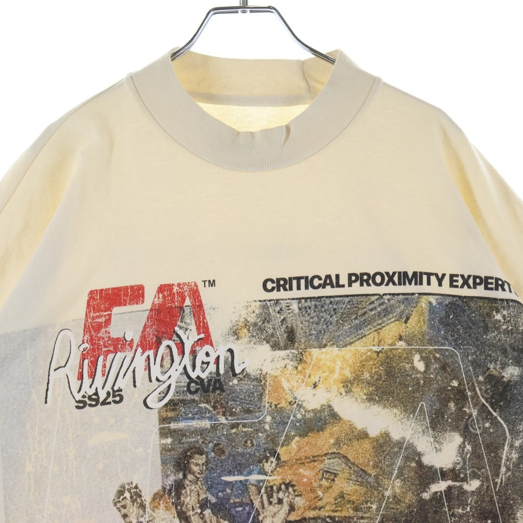 RIVINGTON roi Rebis(リヴィントンロイレビス) 25SS CRITICAL PROXIMITY TEE クリティカル プロクシミティ 両面プリントTシャツ 半袖クルーネックカットソー アイボリー
