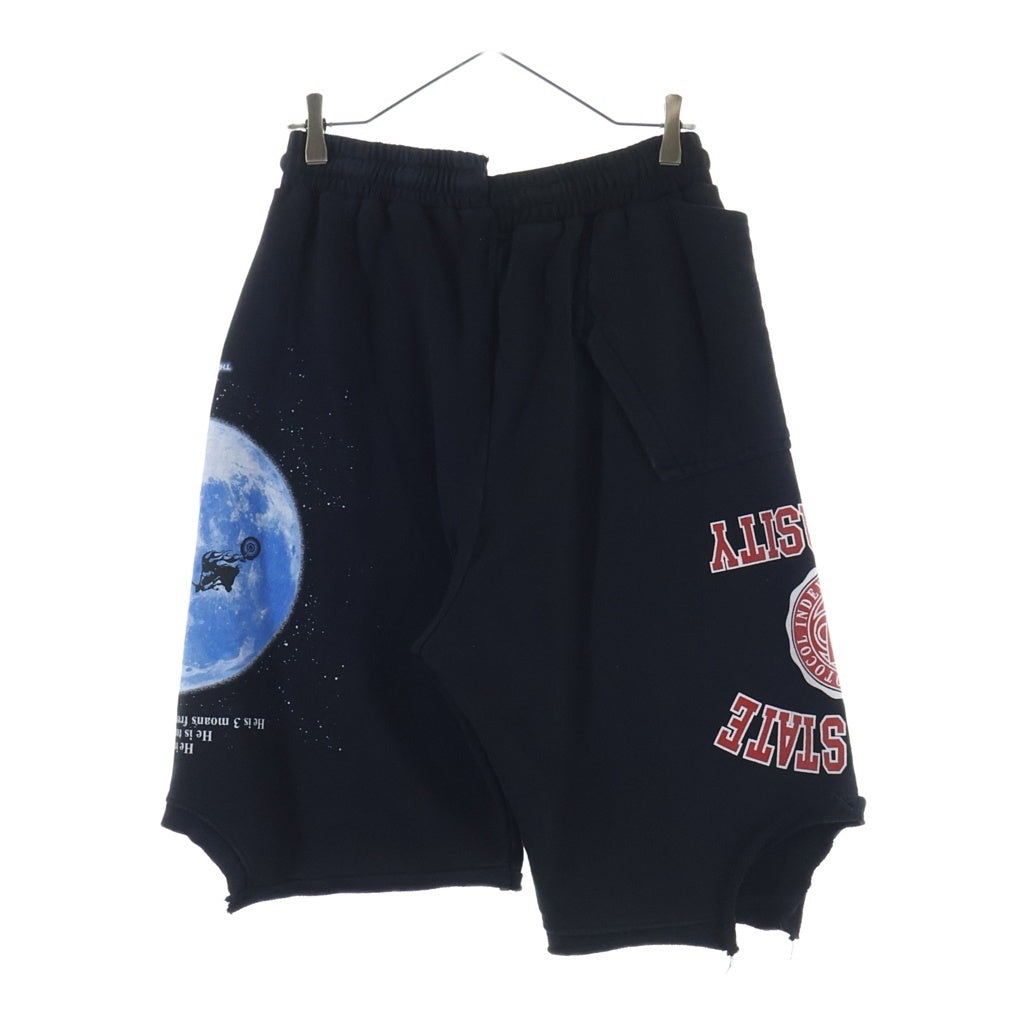NO BRAND(ノーブランド) Protocol Index(プロトコルインデックス) 26SS Reconstructed Sweat Shorts 再構築 ドッキング加工 スウェットショーツ ハーフパンツ ブラック