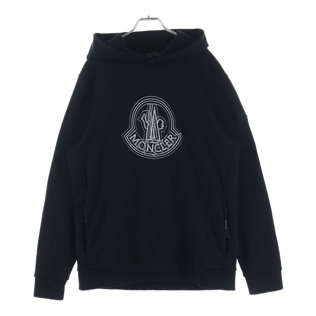 MONCLER(モンクレール) 24SS LOGO MOTIF HOODIE ロゴプリント プルオーバーパーカー フーディー ブラック J10918G00038