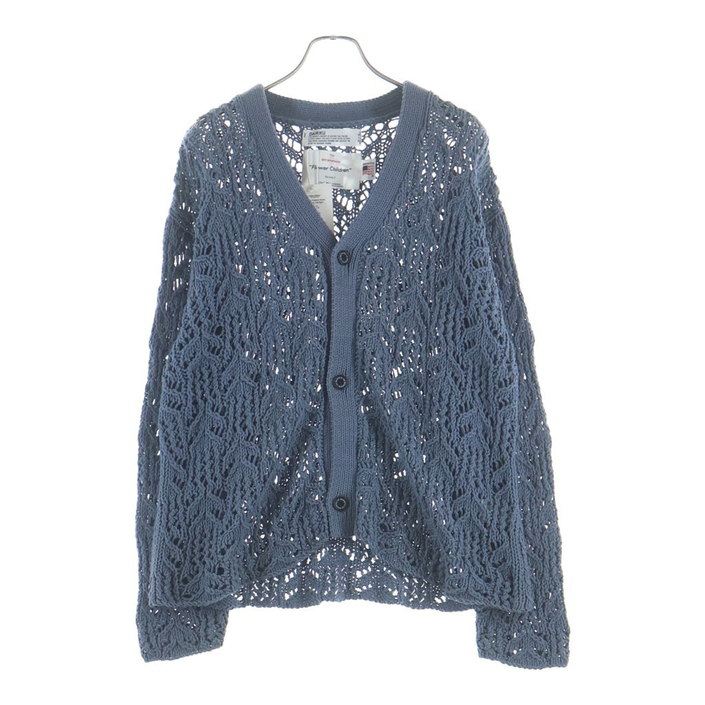 DAIRIKU(ダイリク) 21SS Flower Pattern Hand Knitting Cardigan フラワーパターン ハンドニッティング カーディガン ブルー 21SS K-4