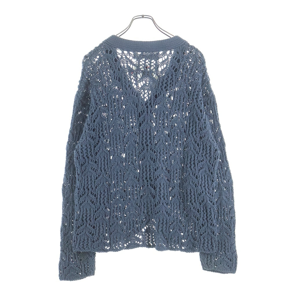 DAIRIKU(ダイリク) 21SS Flower Pattern Hand Knitting Cardigan フラワーパターン ハンドニッティング カーディガン ブルー 21SS K-4