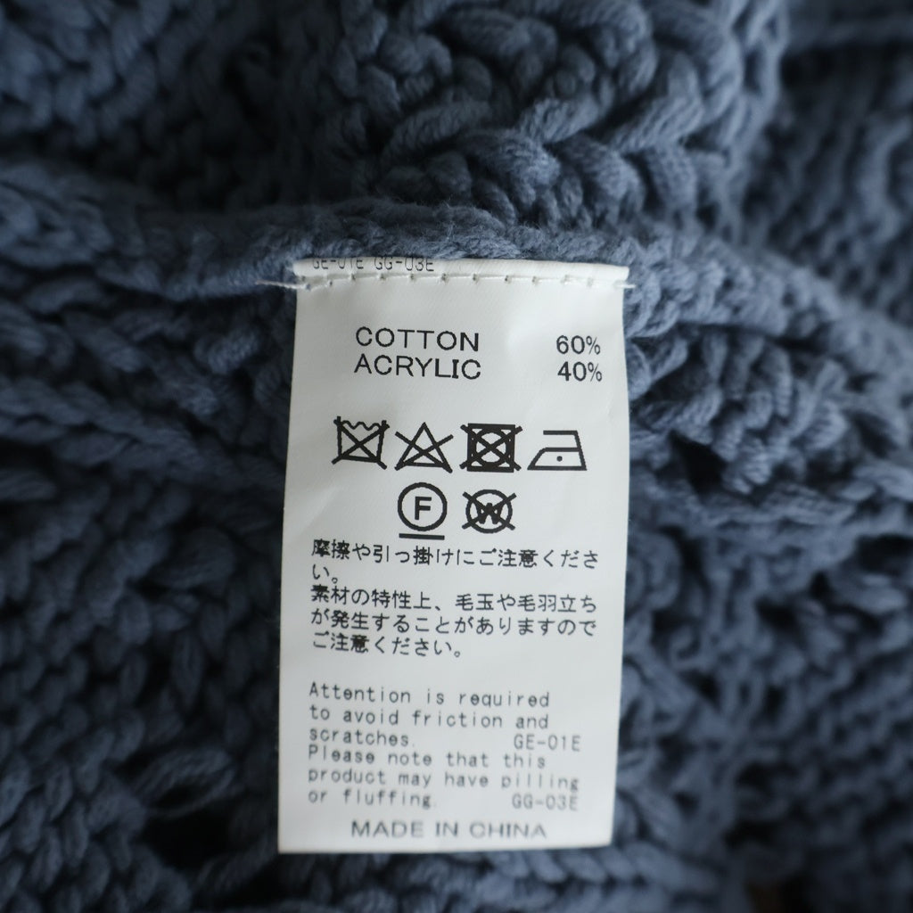 DAIRIKU(ダイリク) 21SS Flower Pattern Hand Knitting Cardigan フラワーパターン ハンドニッティング カーディガン ブルー 21SS K-4