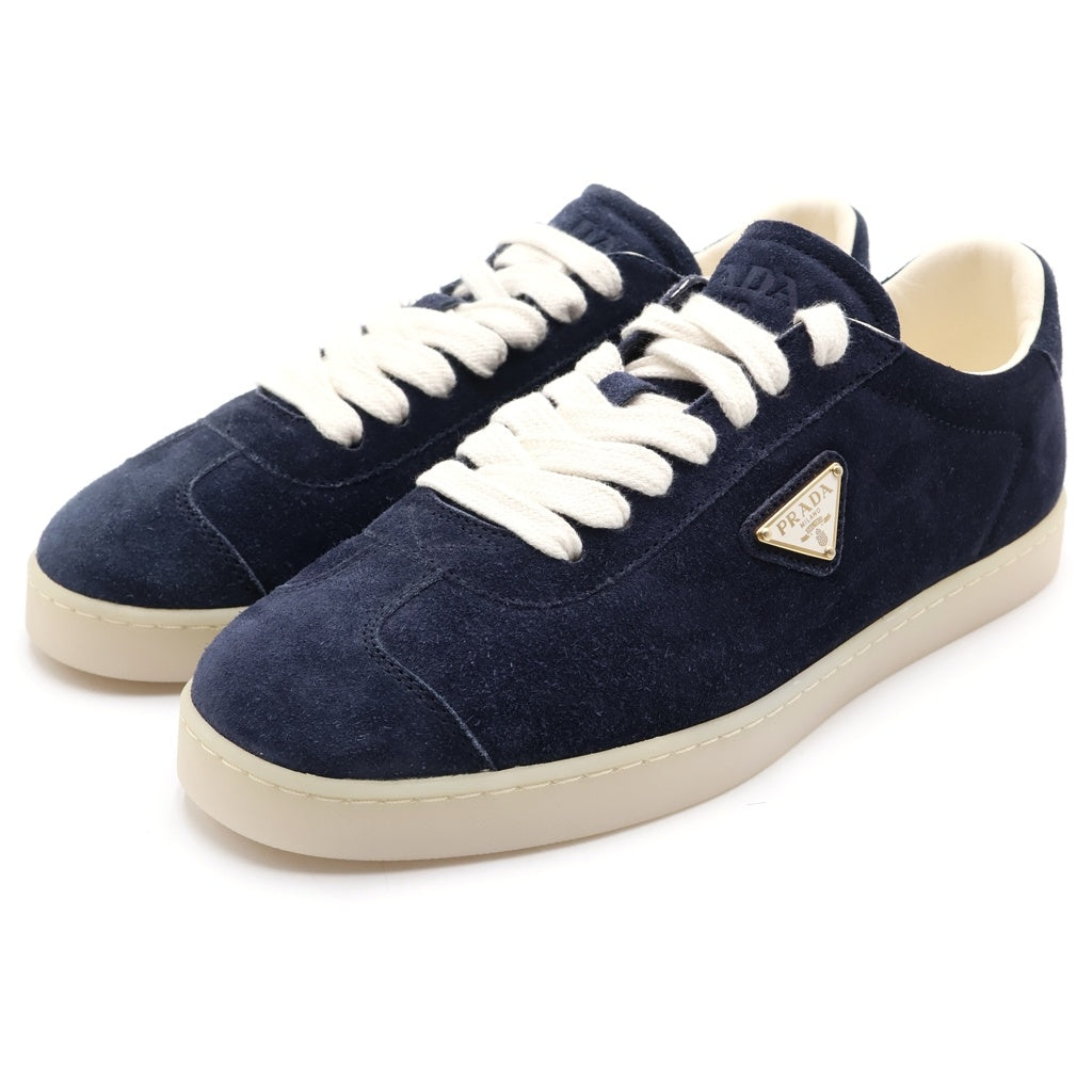 PRADA(プラダ) LANE レーン トライアングルロゴプレート スウェード ローカットスニーカー ネイビー 2EE394
