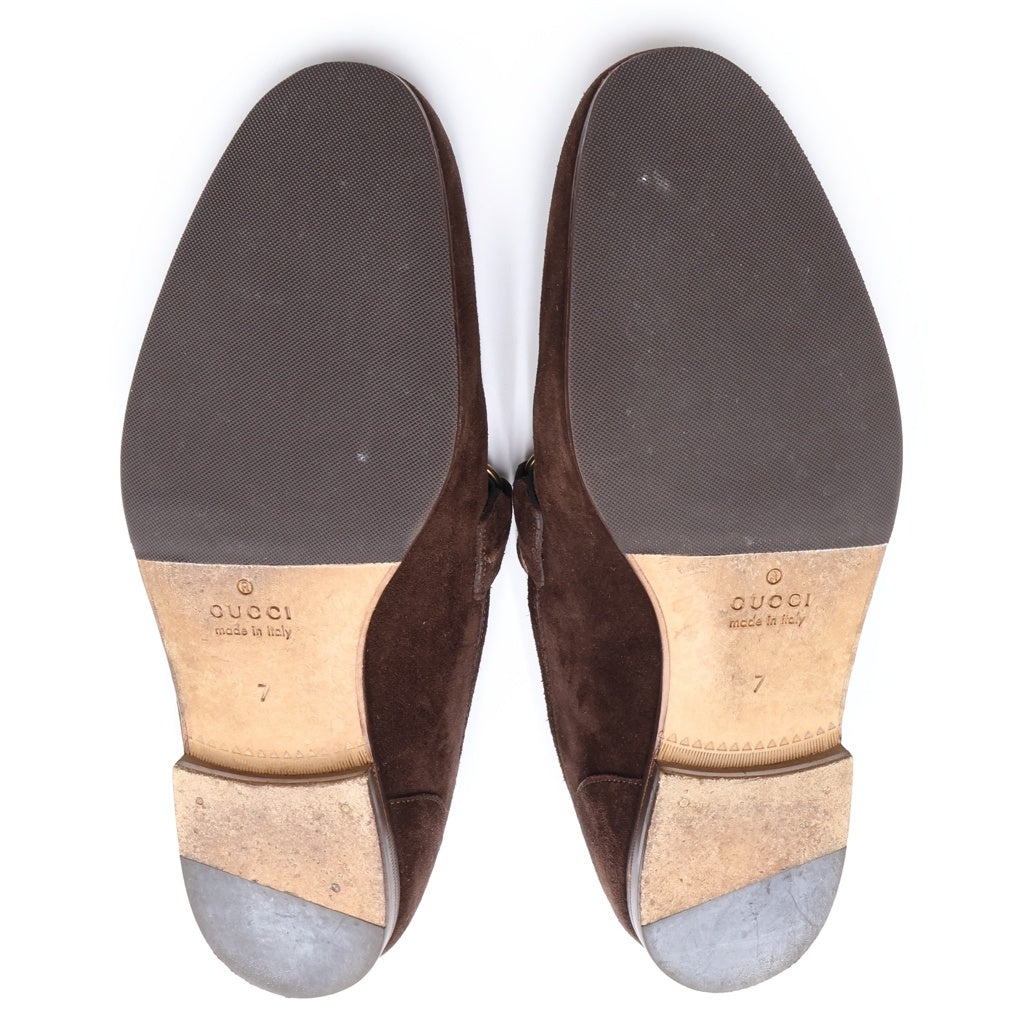 GUCCI(グッチ) シェリーライン ホースビット スウェード レザー ローファー シューズ ブラウン 322500