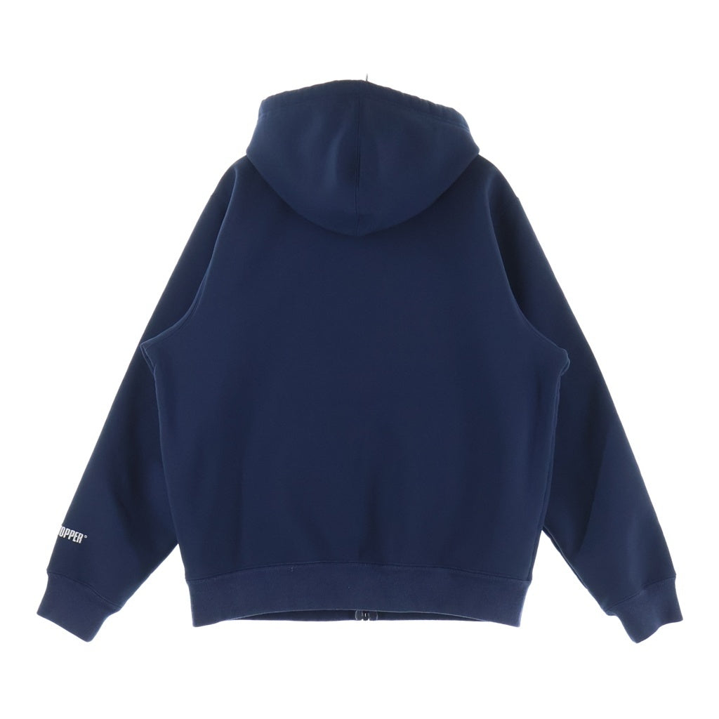 SUPREME(シュプリーム) 18AW Windstopper Zip up Hooded Sweatshirt スモールボックスロゴ ウィンドストッパー ジップアップ フーデッド スウェットパーカー ネイビー