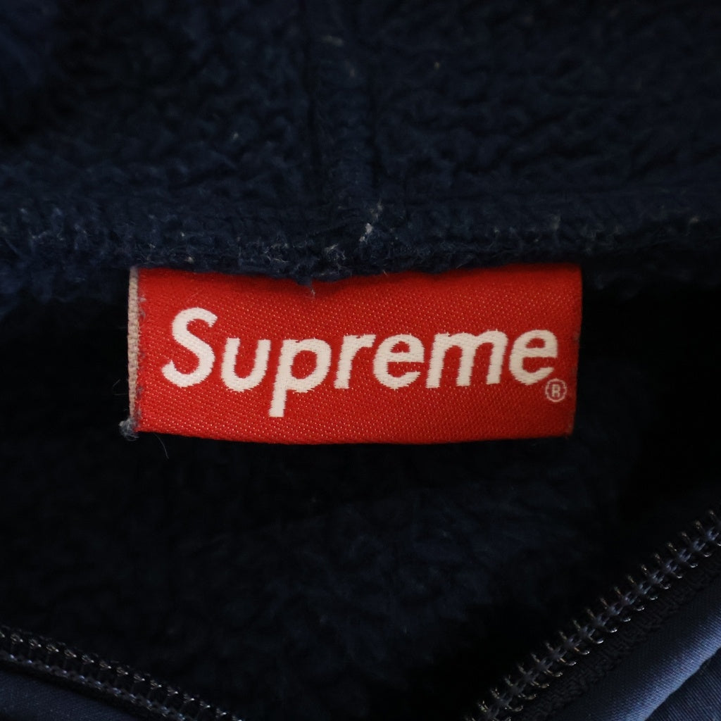 SUPREME(シュプリーム) 18AW Windstopper Zip up Hooded Sweatshirt スモールボックスロゴ ウィンドストッパー ジップアップ フーデッド スウェットパーカー ネイビー