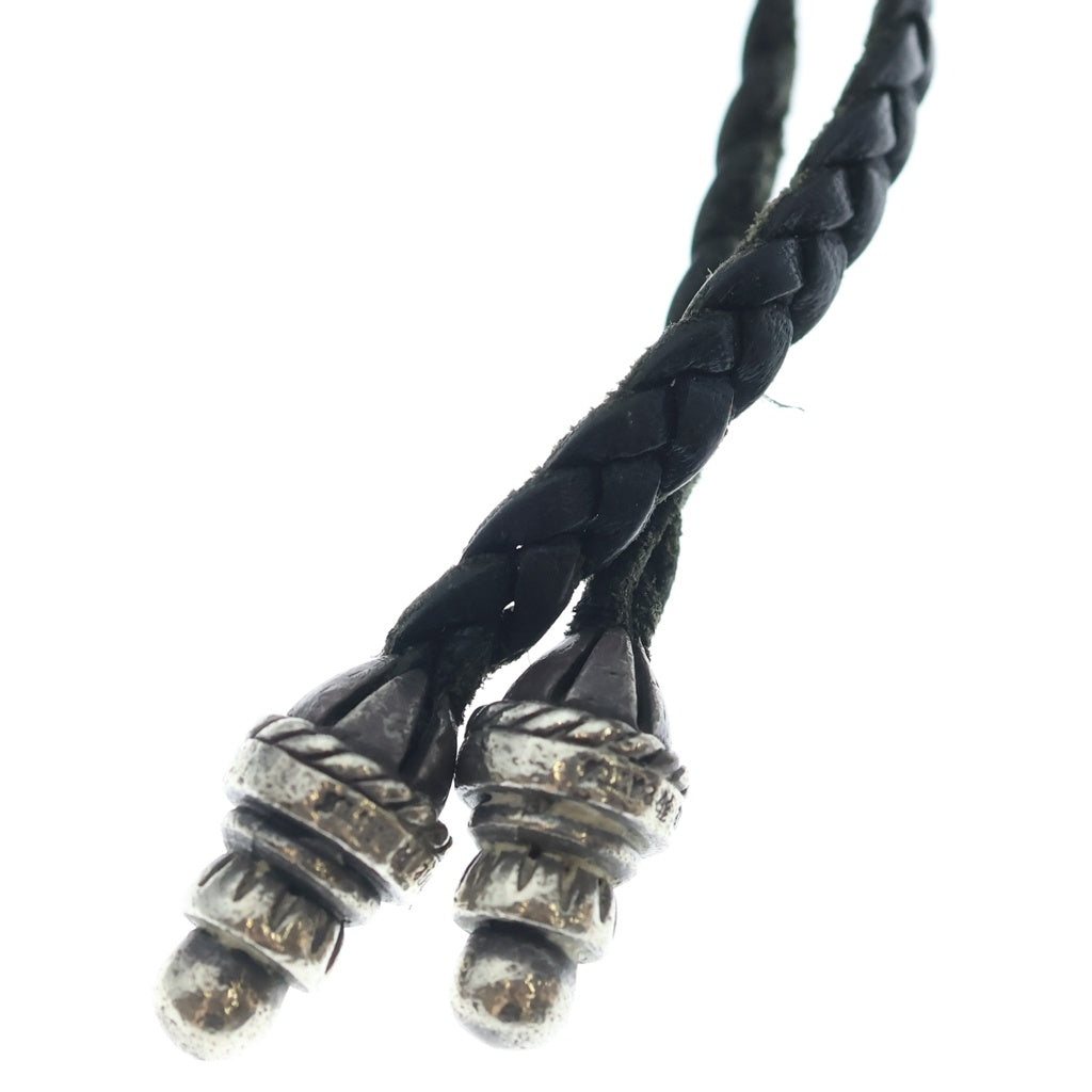 CHROME HEARTS(クロムハーツ) FILIGREE PLUS フィリグリープラス ペンダントトップ Wボロチップ レザーブレイドネックレス シルバー