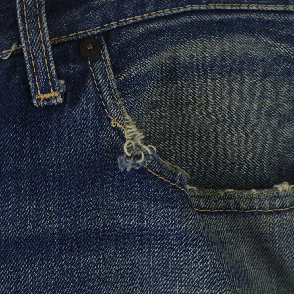 Levi's(リーバイス) 60S VINTAGE 501-501 ダブルネーム ボタン裏J ギャラ無し紙パッチ BIG E 不均等V 足長R センターセット ヴィンテージ ボタンフライ デニムパンツ インディゴ