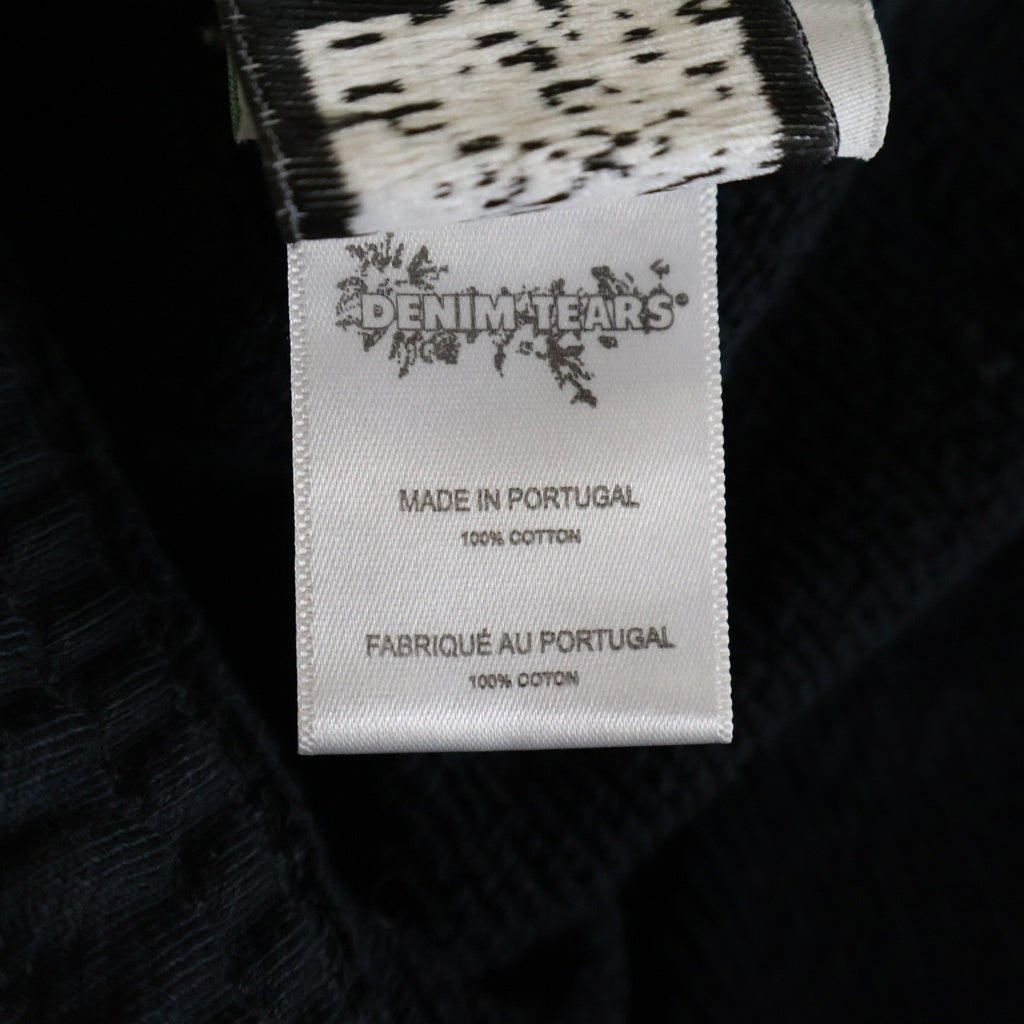 DENIM TEARS(デニムティアーズ) BIG COTTON WREATH SWEATPANTS ビッグコットンリース スウェットパンツ ブラック