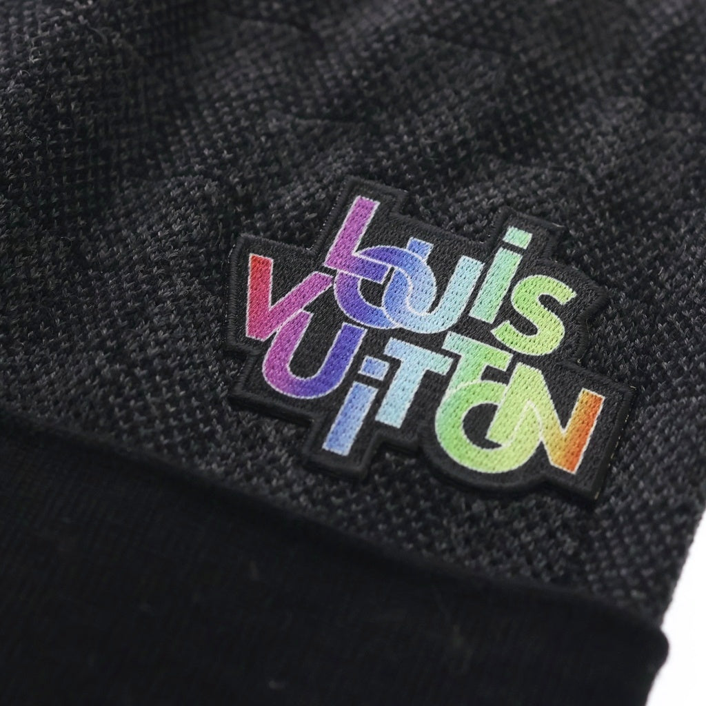LOUIS VUITTON(ルイヴィトン) ボネ プティダミエ ビーニー ニット帽 帽子 キャップ ブラック M76043 レディース