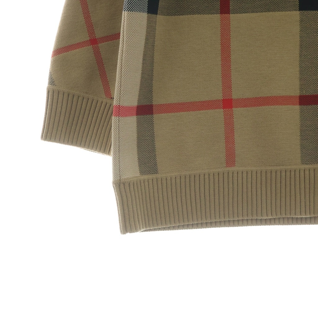 BURBERRY(バーバリー) CHECK TECHNICAL WOOL JACQUARD SWEATER ノバチェック テクニカルウールジャガード クルーネックニット セーター ブラウン 8039152