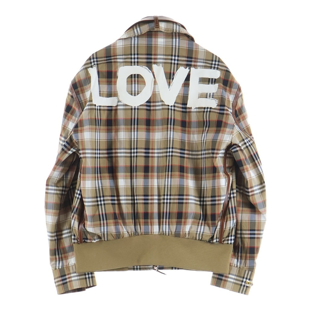 BURBERRY(バーバリー) VINTAGE CHECK ヴィンテージチェック LOVEペイント ジップアップジャケット ブルゾン ブラウン 8037313