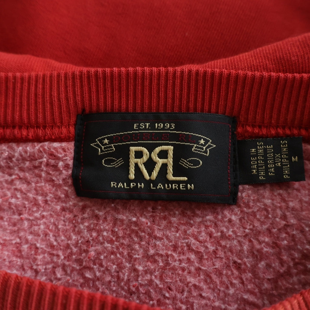 RRL(ダブルアールエル) フロントロゴプリント コットン フーデッド スウェット 後付け パーカー レッド
