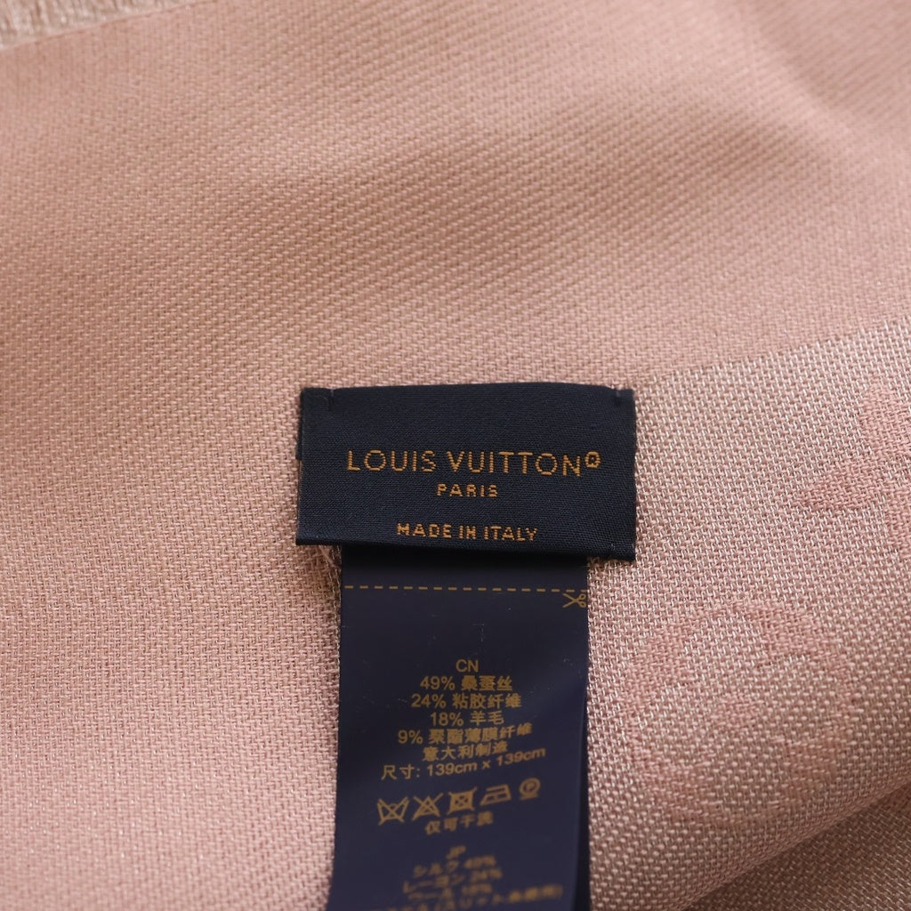 LOUIS VUITTON(ルイヴィトン) ショールモノグラムシャイン シルク ストール ピンク M70805 CC5202 レディース