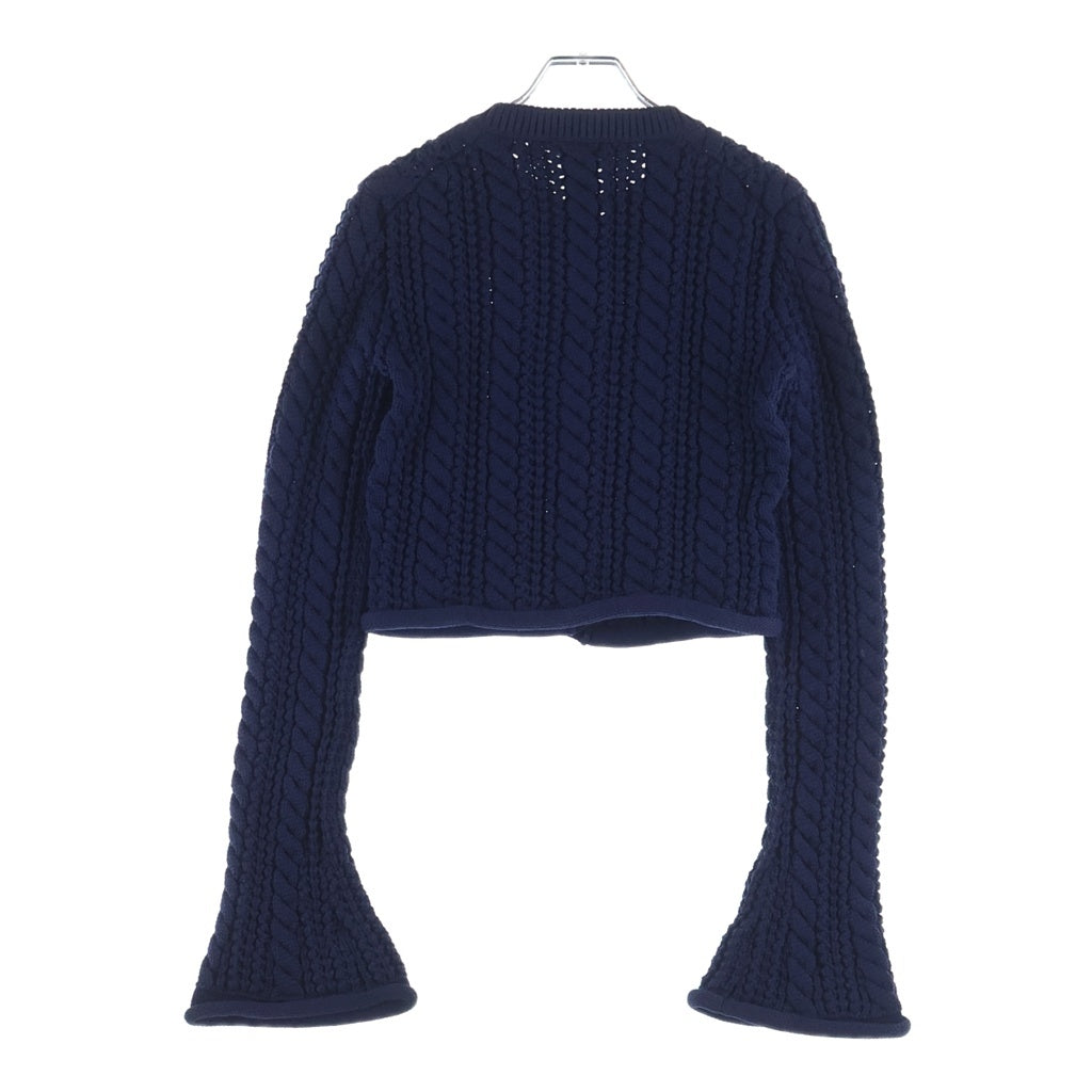 LOUIS VUITTON(ルイヴィトン) 22SS ロゴボタン ケーブルニットカーディガン ネイビー RW221A LJ6 FMKC88 レディース