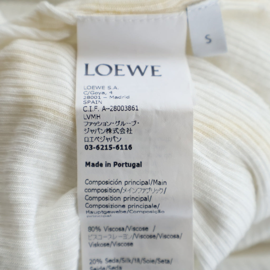 LOEWE(ロエベ) アナグラム ロゴパッチ ハイネック長袖Tシャツ カットソー レディース ホワイト S540Y07X60