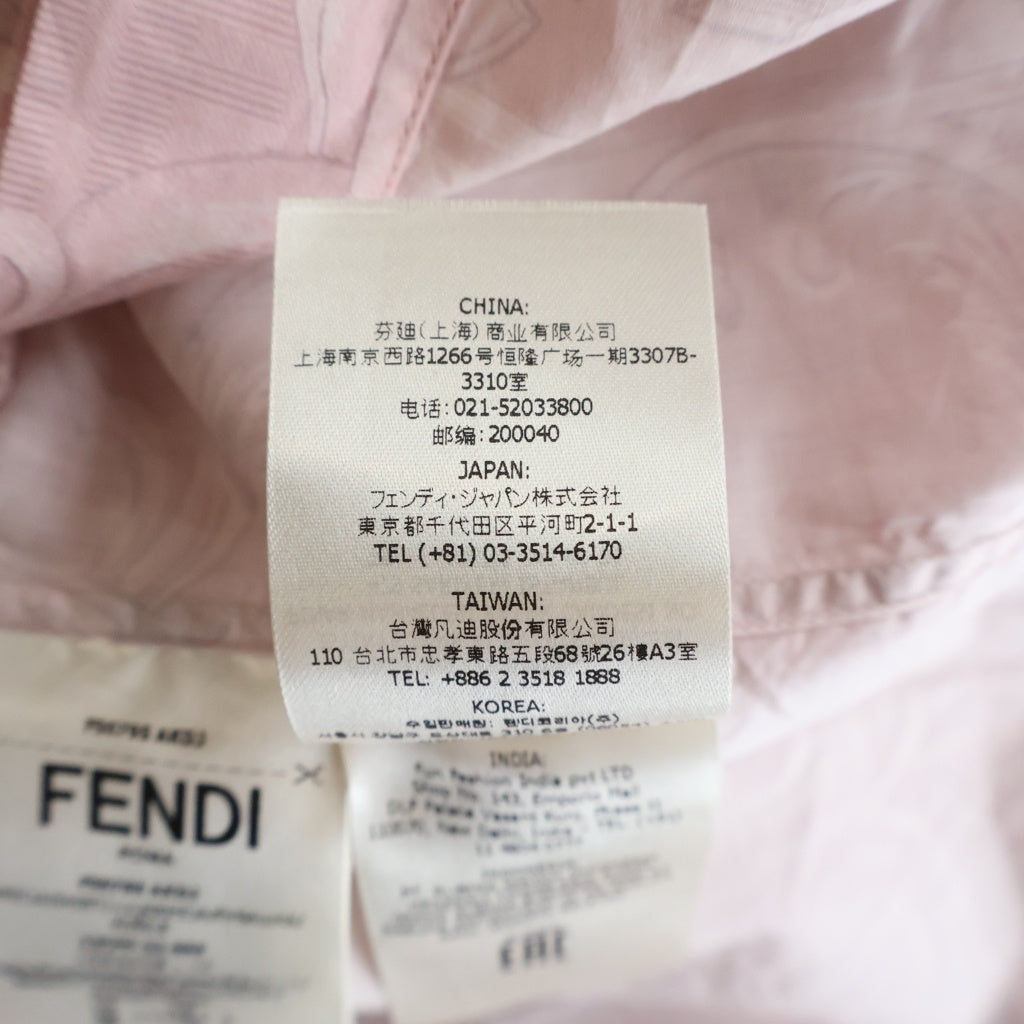 FENDI(フェンディ) ×VERSACE ヴェルサーチ フェンダーチェ 総柄 コットン半袖シャツ ピンク FS0795 AKDJ