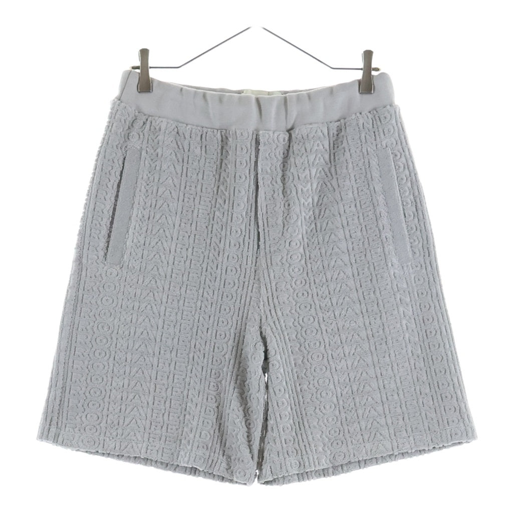 FENDI フェンディ ×MARC JACOBS マークジェイコブス パイル ロゴ総柄 ドローストリングショートパンツ グレー FB0689 AOFA FENDI(フェンディ) ×MARC JACOBS マークジェイコブス パイル ロゴ総柄