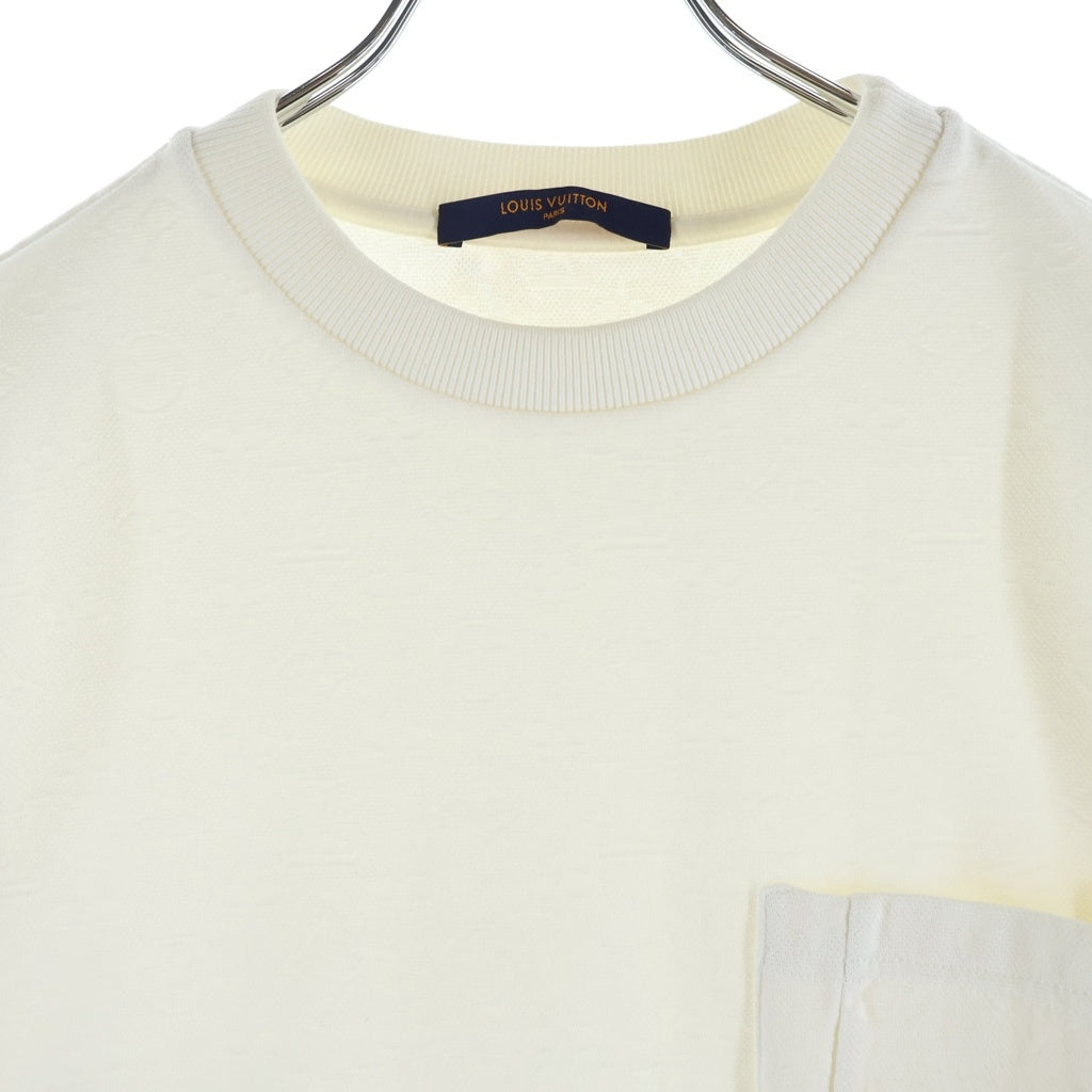 LOUIS VUITTON(ルイヴィトン) 22AW シグネチャー3Dポケット モノグラム クルーネック半袖Tシャツ カットソー ホワイト RM222Q TCL HIY49W