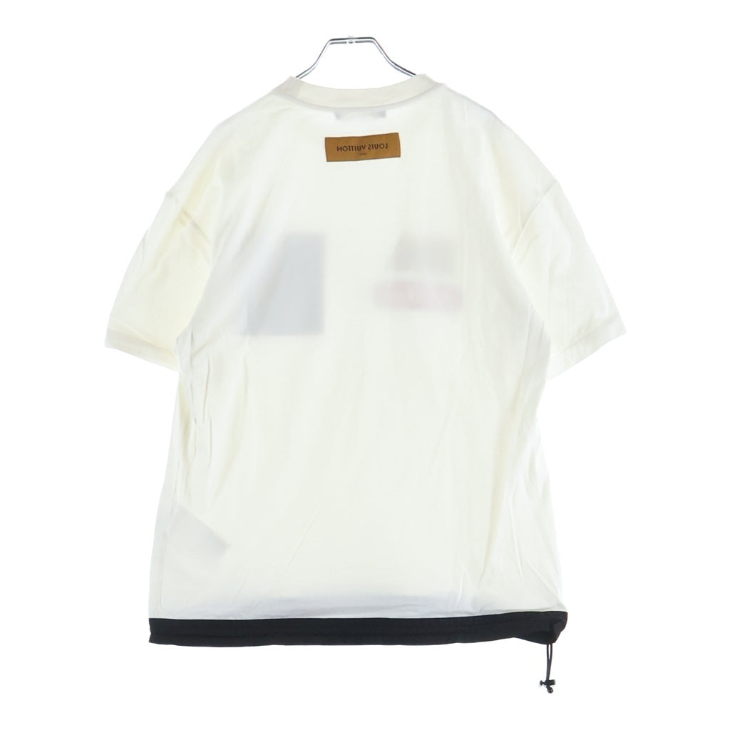 LOUIS VUITTON(ルイヴィトン) 23SS コットン ハイブリッド ナイロン切替 クルーネック半袖Tシャツ カットソー ホワイト RM232M NPG HPY10W