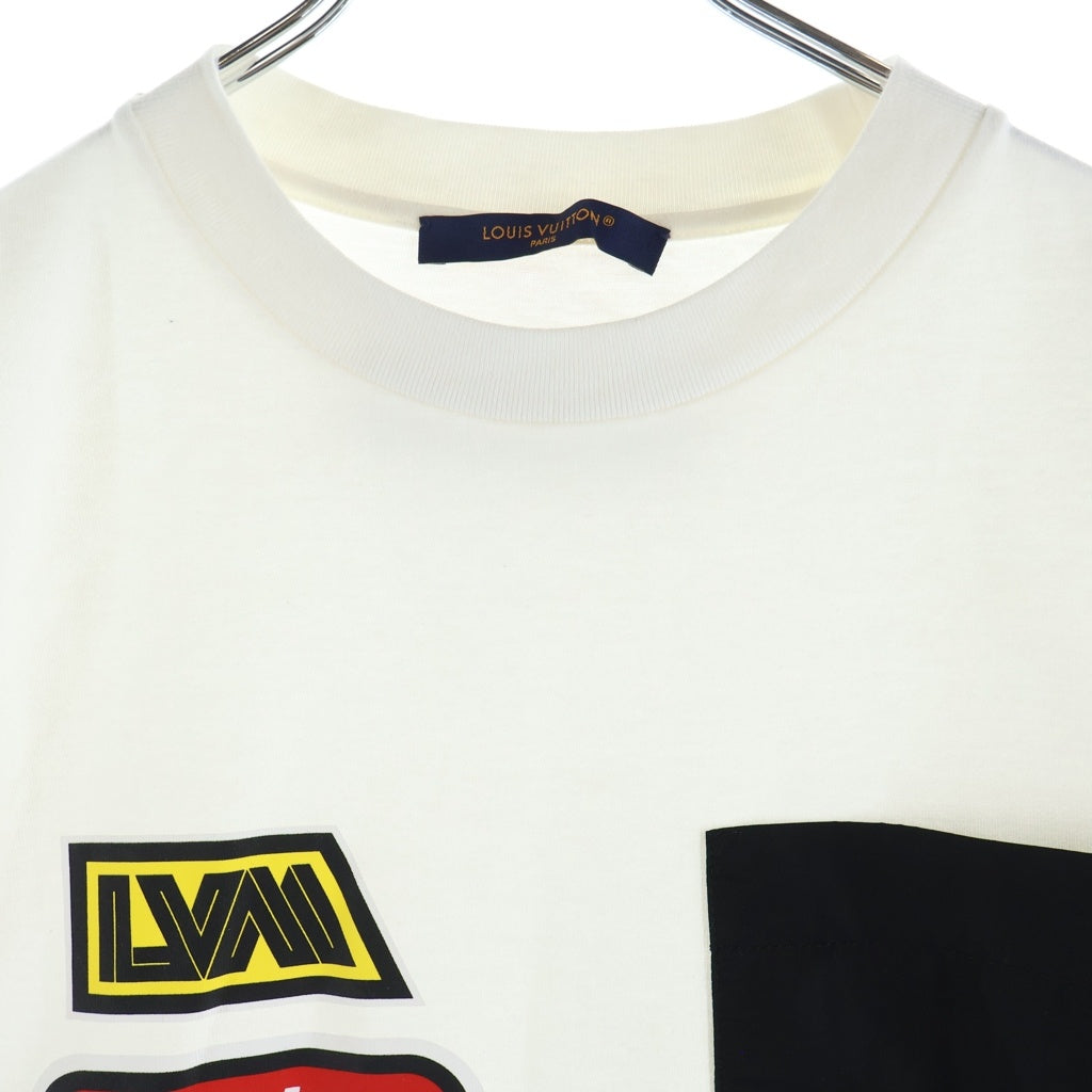 LOUIS VUITTON(ルイヴィトン) 23SS コットン ハイブリッド ナイロン切替 クルーネック半袖Tシャツ カットソー ホワイト RM232M NPG HPY10W