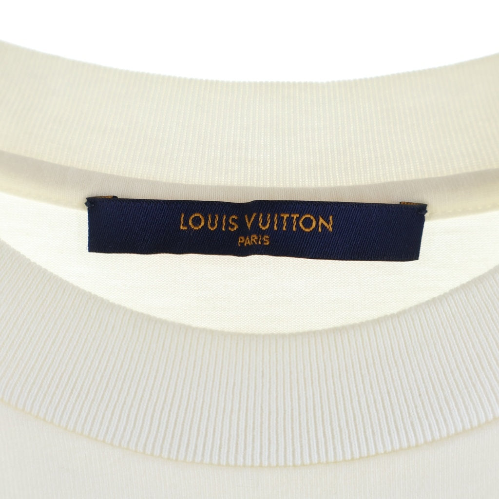 LOUIS VUITTON(ルイヴィトン) 22AW エンボスLVフロントロゴ クルーネック半袖Tシャツ カットソー ホワイト RM222Q DT3 HNY55W