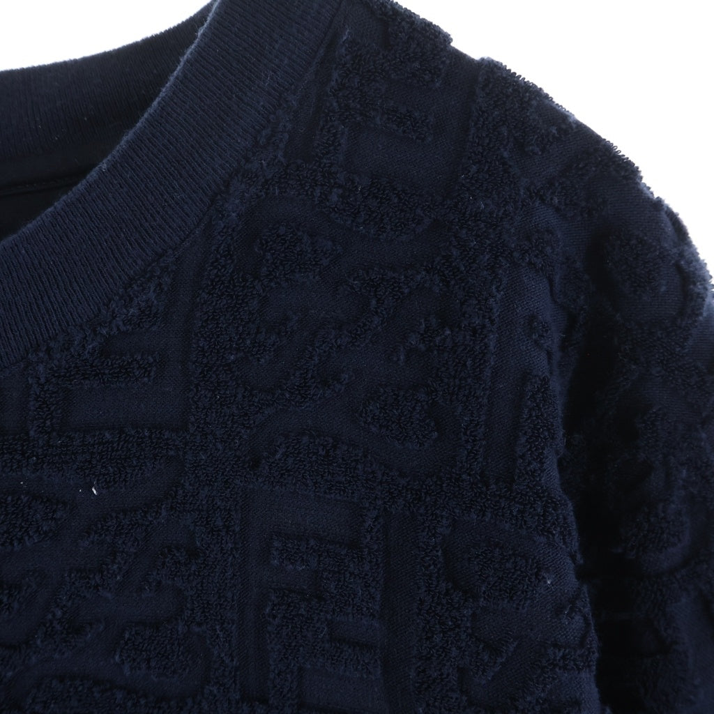 FENDI(フェンディ) FF LOGO PATTERN COTTON T-SHIRT FFロゴパターン 総柄 パイル コットン クルーネック半袖Tシャツ カットソー ネイビー FY0936 A9RK