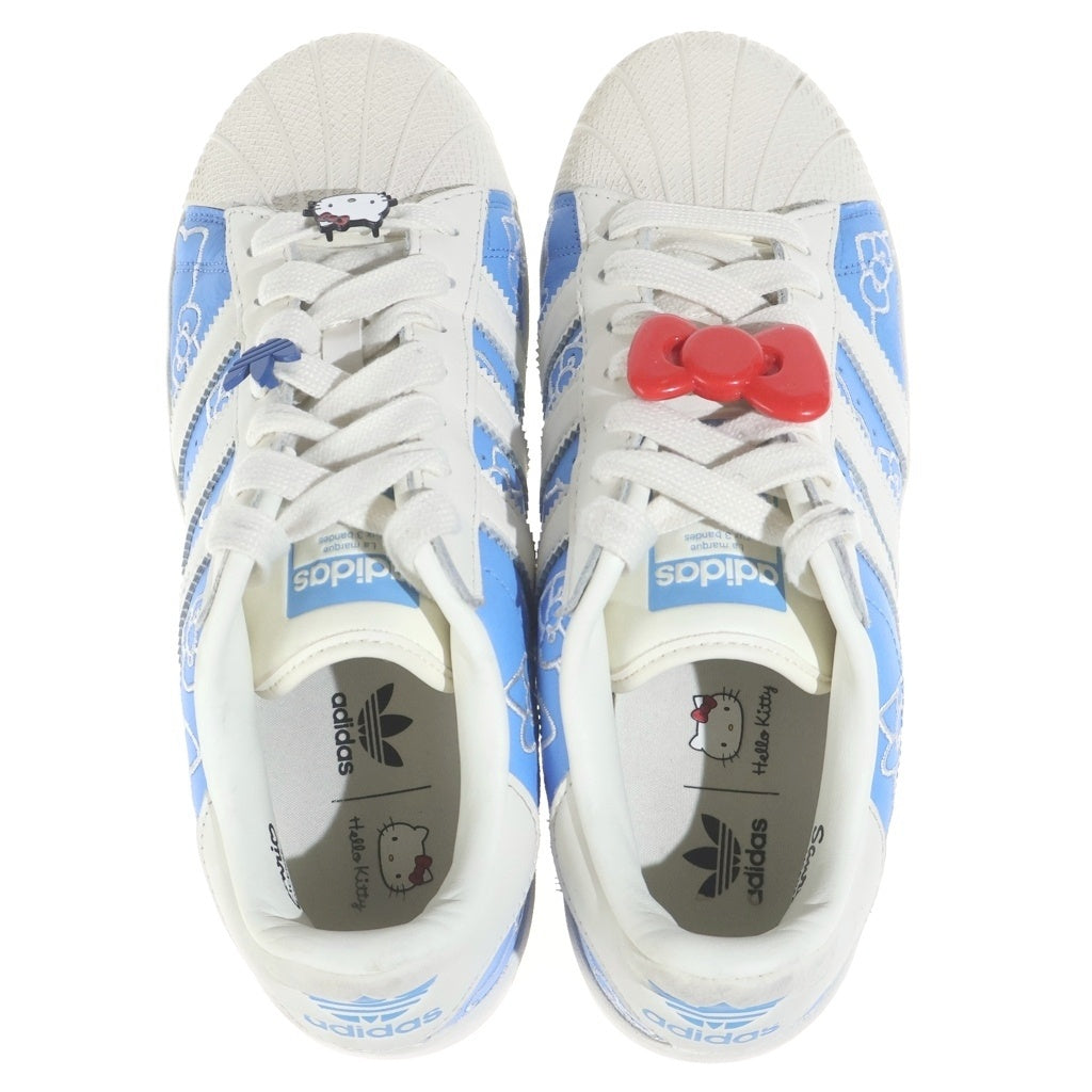 adidas(アディダス) ×HELLO KITTY WMNS SUPERSTAR XLG ハローキティ スーパースター レザーローカットスニーカー ブルー/ホワイト US9/26cm IG4477