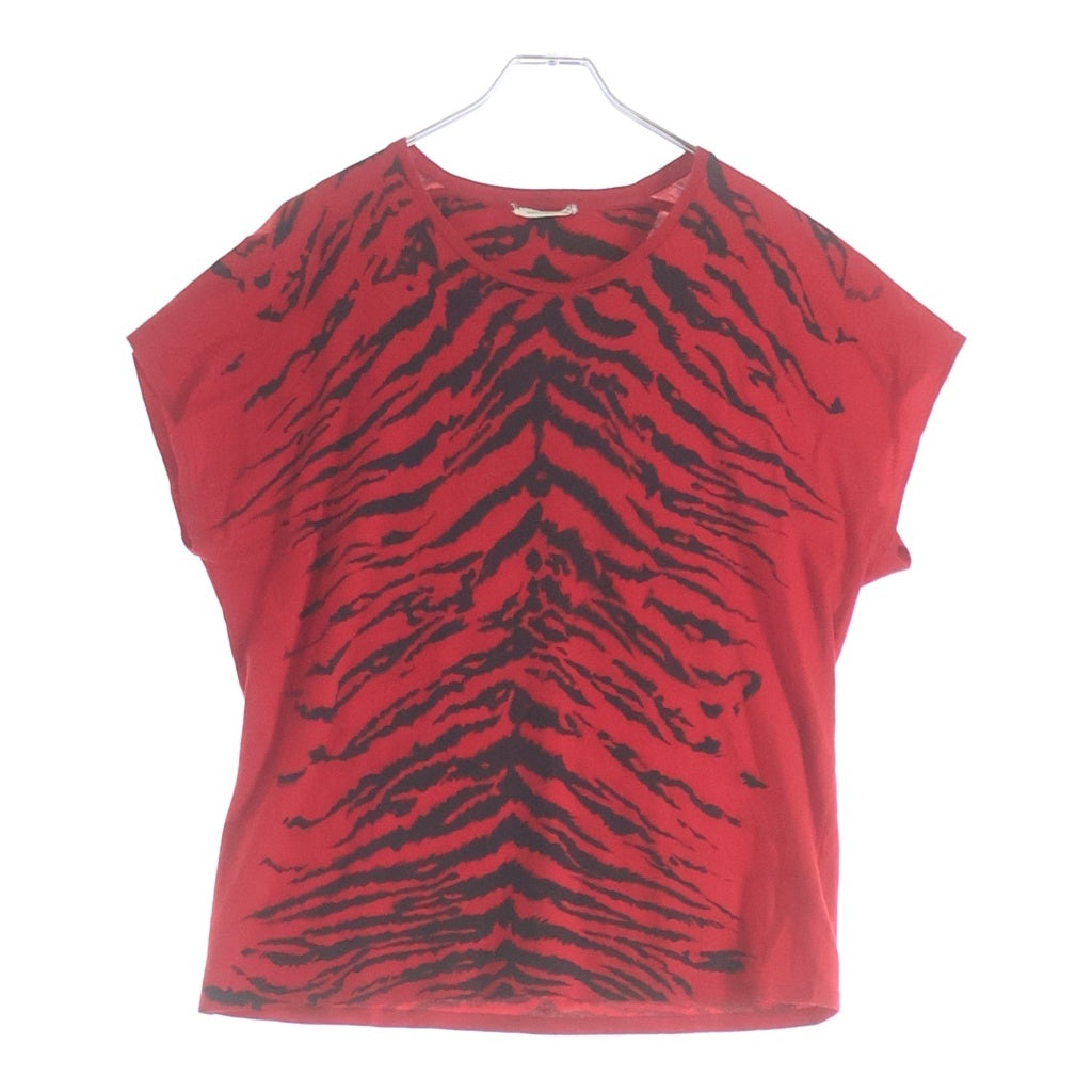 SAINT LAURENT PARIS(サンローランパリ) 14AW エディ期 ゼブラプリント クルーネック半袖Tシャツ カットソー レッド 364722 Y2JK2