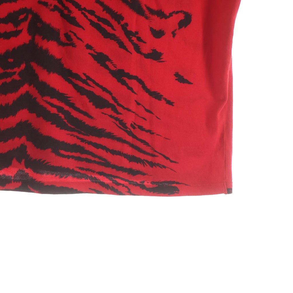 SAINT LAURENT PARIS(サンローランパリ) 14AW エディ期 ゼブラプリント クルーネック半袖Tシャツ カットソー レッド 364722 Y2JK2