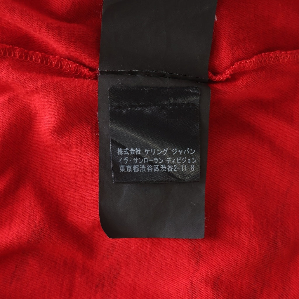 SAINT LAURENT PARIS(サンローランパリ) 14AW エディ期 ゼブラプリント クルーネック半袖Tシャツ カットソー レッド 364722 Y2JK2