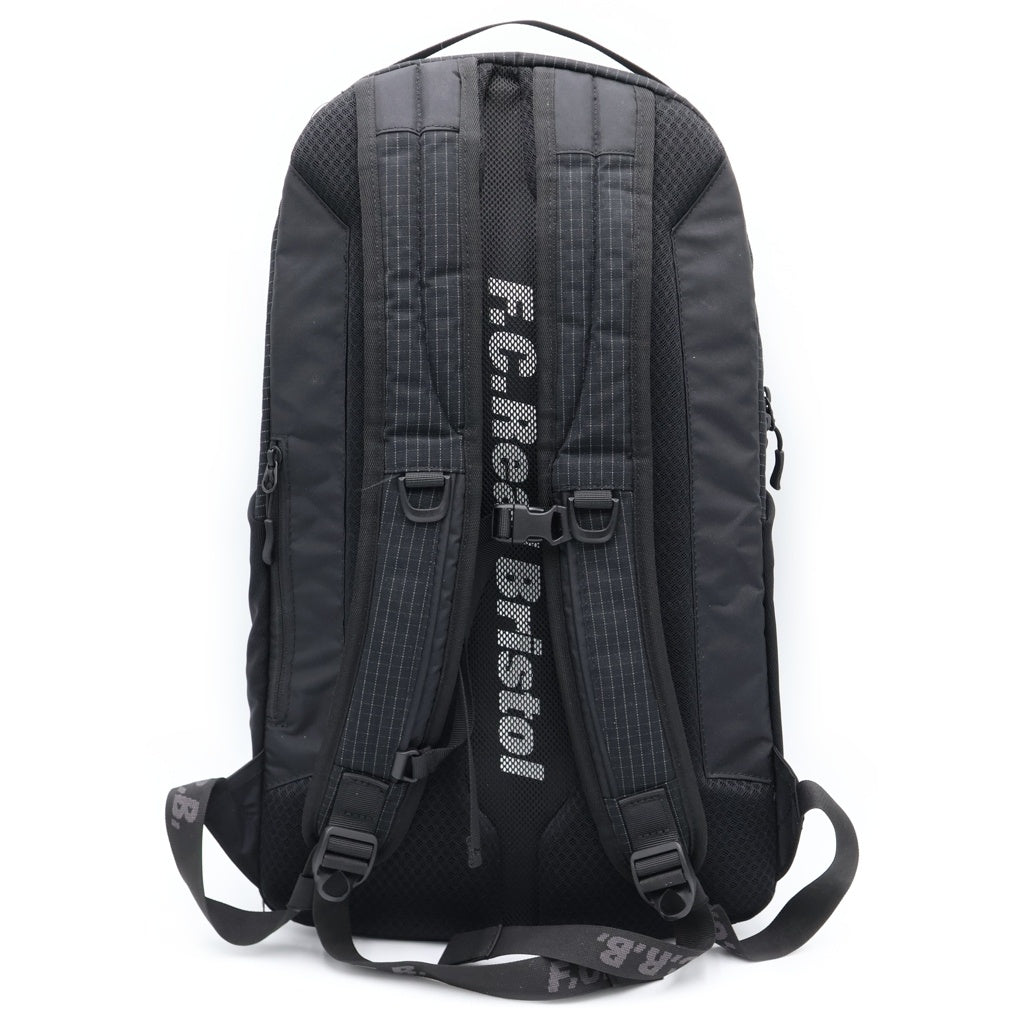 F.C.R.B./F.C.Real Bristol/FCRB(エフシーアールビー/エフシーレアルブリストル) 25SS TOUR BACKPACK ロゴパッチ チェック柄 ツアー バックパック リュックサック ブラック FCRB-250103