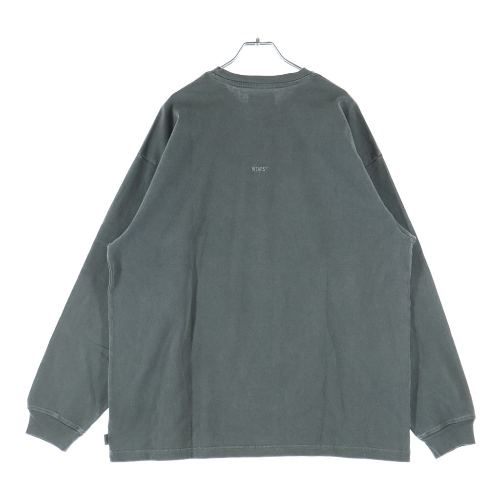 WTAPS(ダブルタップス) 25AW SIGN-OD LS COTTON サイン コットン クルーネック長袖Tシャツ カットソー カーキ 252ATDT-CSM09