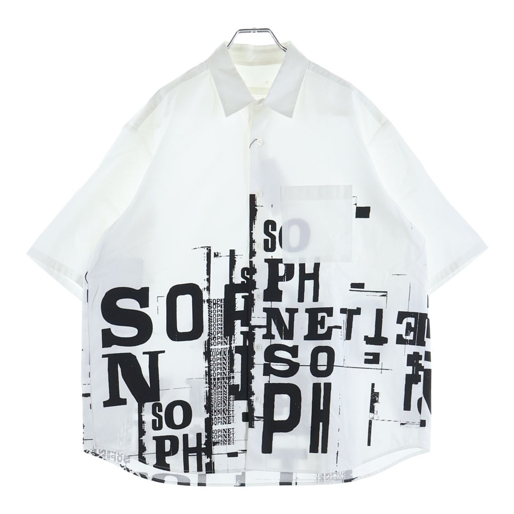 SOPHNET.(ソフネット) 25SS ×SIMON TAYLOR BROKEN BEAUTY S/S SHIRT サイモンテイラー ブロークン ビューティー 半袖シャツ ホワイト/ブラック SOPH-250067