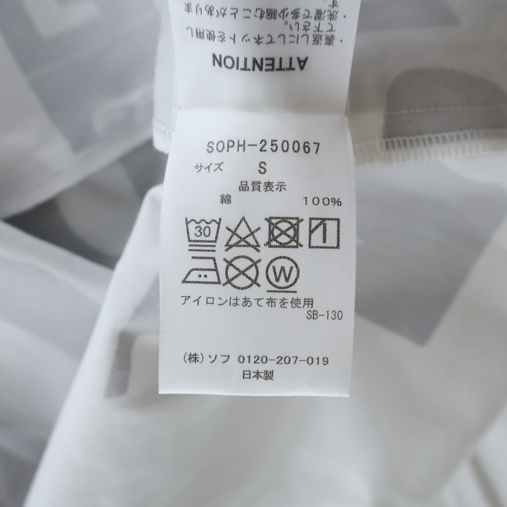 SOPHNET.(ソフネット) 25SS ×SIMON TAYLOR BROKEN BEAUTY S/S SHIRT サイモンテイラー ブロークン ビューティー 半袖シャツ ホワイト/ブラック SOPH-250067