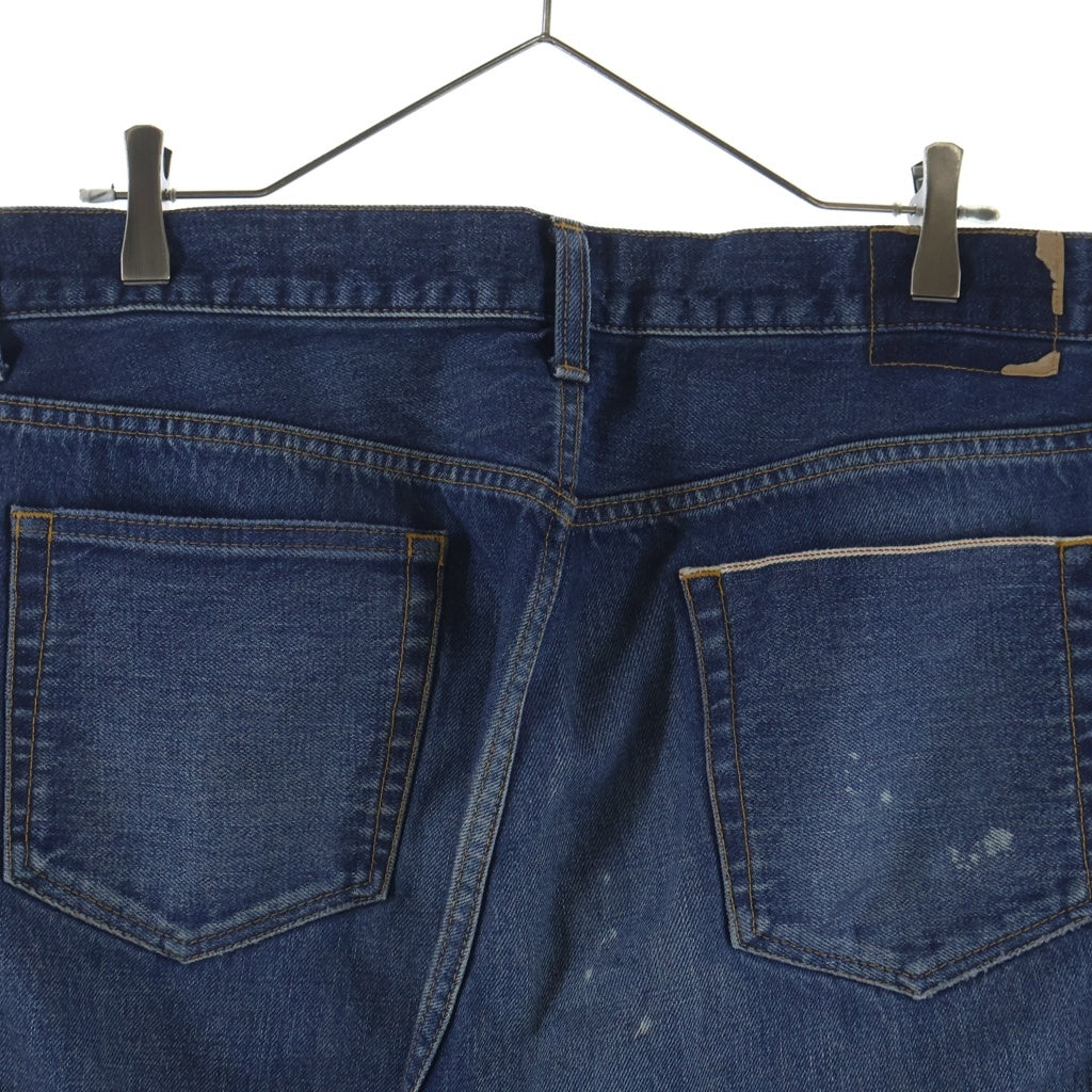UNIFORM EXPERIMENT(ユニフォームエクスペリメント) 25AW DAMAGED DENIM TAPERED-FIT JEANS テーパードフィット ジップフライダメージデニムパンツ インディゴ UE-252055