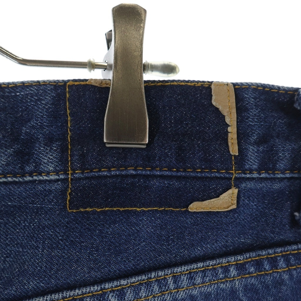 UNIFORM EXPERIMENT(ユニフォームエクスペリメント) 25AW DAMAGED DENIM TAPERED-FIT JEANS テーパードフィット ジップフライダメージデニムパンツ インディゴ UE-252055