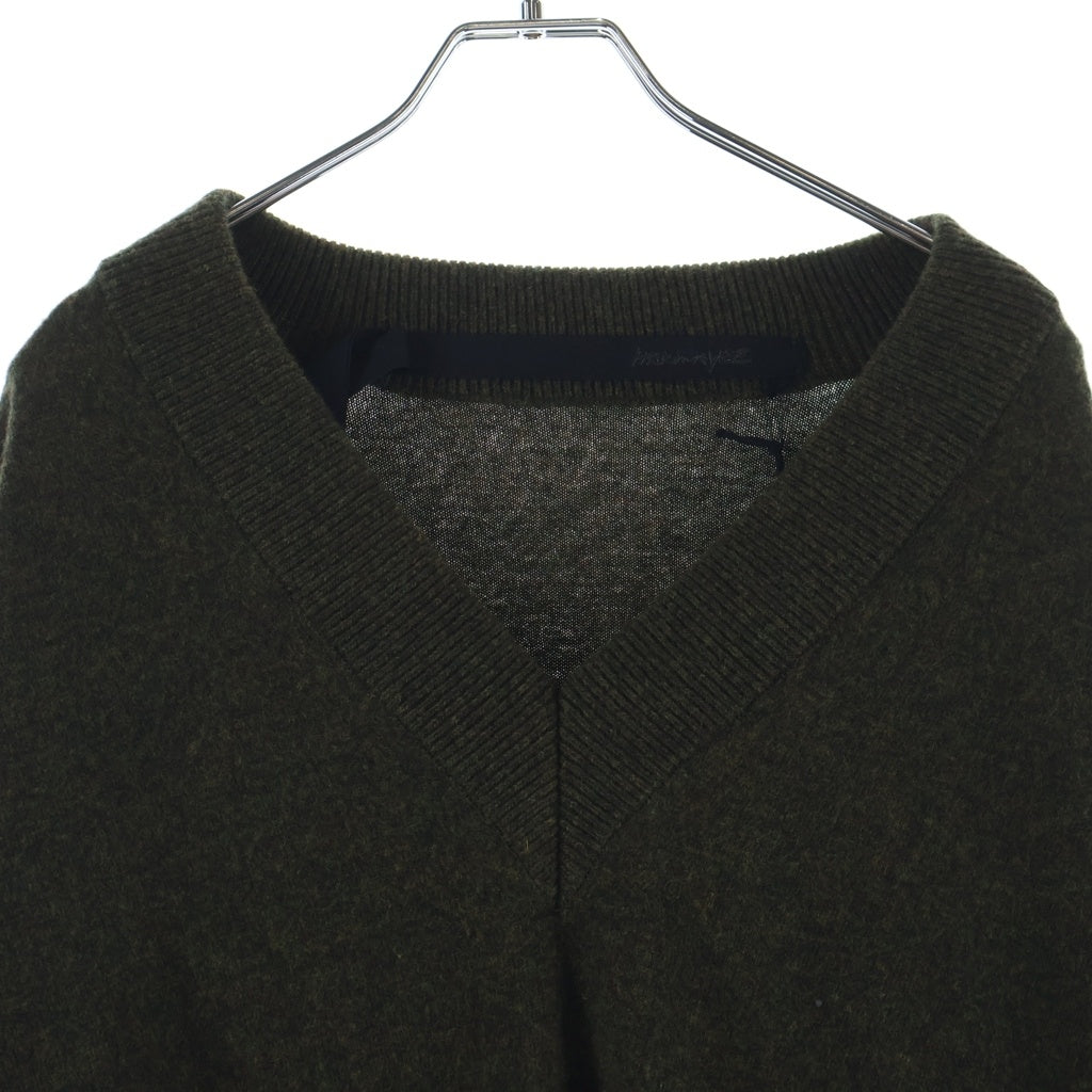 NO BRAND(ノーブランド) MARINA YEE マリナイー 25SAW KANE V-NECK WOOL JUMPER ケイン ウール Vネックジャンパー ニット グリーン
