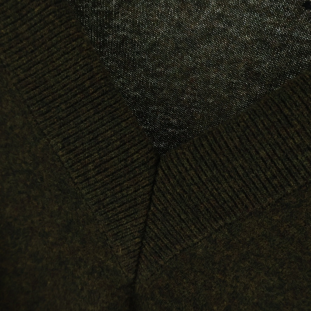 NO BRAND(ノーブランド) MARINA YEE マリナイー 25SAW KANE V-NECK WOOL JUMPER ケイン ウール Vネックジャンパー ニット グリーン